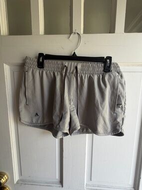 Light Gray Athletic Shorts with Drawstring